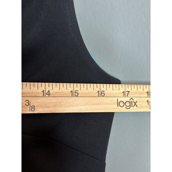 VTG Express Y2K 90s Retro Cowl Neck Ruffle Hem Sleeveless Mini Dress LDB - Picture 5 of 7